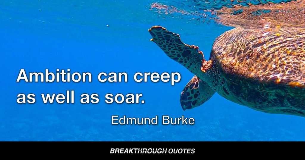 Ambition can creep as well as soar. — Edmund Burke