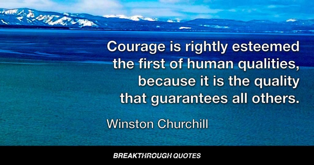 Courage is rightly esteemed the first of human qualities, because it is the quality that guarantees all others. — Winston Churchill