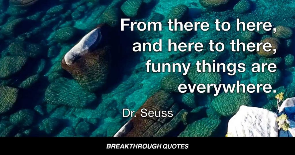 From there to here, and here to there, funny things are everywhere. — Dr. Seuss