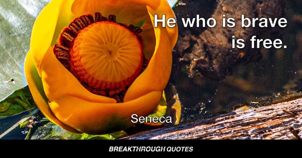 He who is brave is free. — Seneca