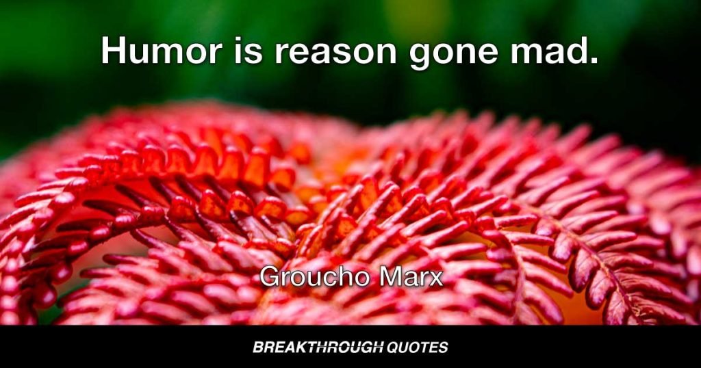 Humor is reason gone mad. — Groucho Marx