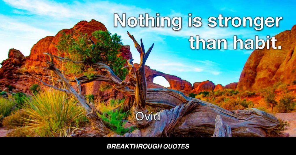 Nothing is stronger than habit. — Ovid