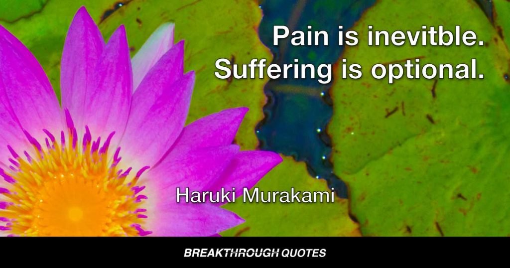 Pain is inevitable. Suffering is optional. — Haruki Murakami