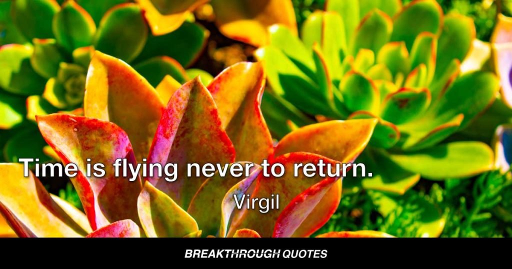 Time is flying never to return. — Virgil