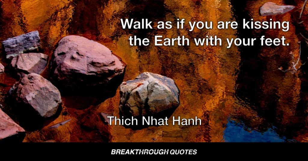 Walk as if you are kissing the Earth with your feet. — Thich Nhat Hanh