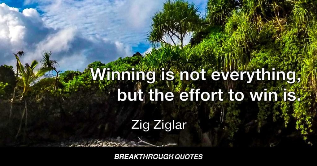 Winning is not everything, but the effort to win is. — Zig Ziglar