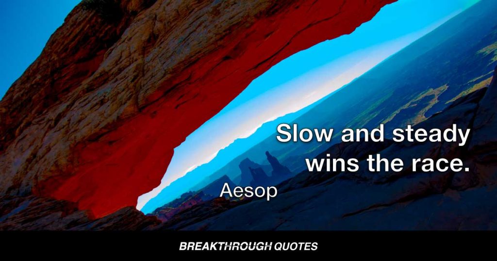 Slow and steady wins the race. — Aesop