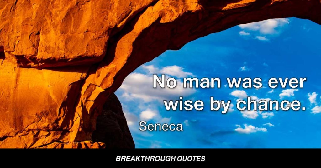 No man was ever wise by chance. — Seneca