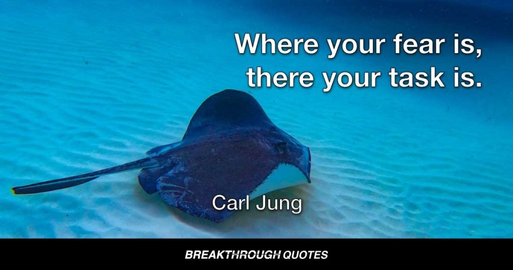 Where your fear is, there your task is. — Carl Jung